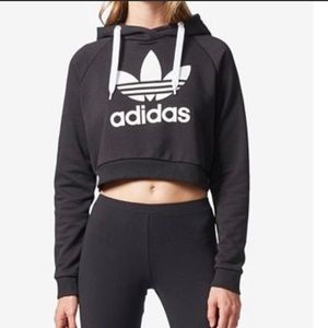 Black adidas cropped hoodie
